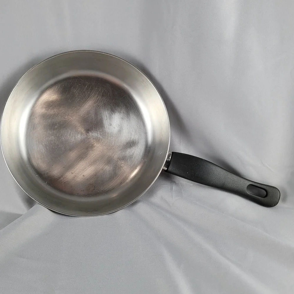 Revere Ware 9 Inch Skillet Pan Silver Copper Bottom 97h Vintage Made in USA
